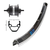 Rueda Delantera Exal ZX19 Eje Macizo Buje Dinamo Shimano DH3N20 Negro