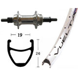 Rueda Trasera Winora Vuelta Airline Eje Macizo 135mm 6/8v Plata Pulida