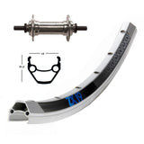 Rueda Delantera Winora Exal ZX19 Eje Macizo Tuerca 100mm Plata Mate