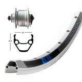 Rueda Delantera Winora Exal ZX19 Freno Disco Center Lock Buje Dinamo Shimano DH3D72 Plata